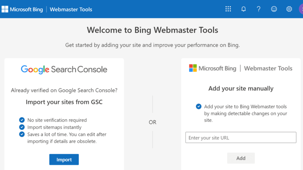 bing webmaster tools